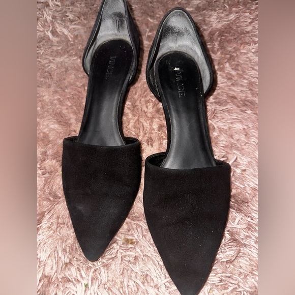 Vince Black suede Women's pointed kitten Heels 8 formal office - Picture 5 of 15